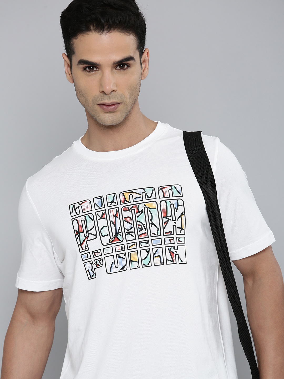 

Puma Men Regular Fit Pure Cotton Graphics Summer Printed T-shirt, White