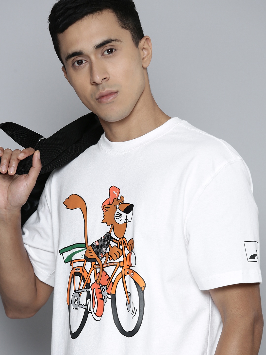 

Puma Men UPTOWN Chester Cheetah Graphic Printed T-shirt, White