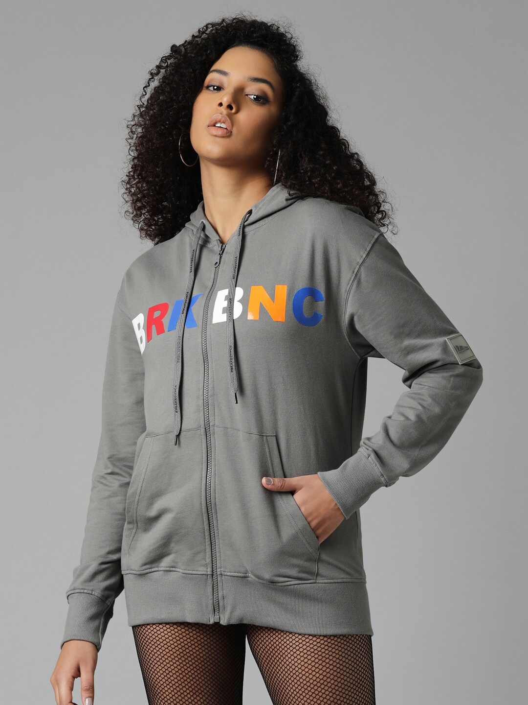 

Breakbounce Grey Typography Printed Cotton Sweatshirt