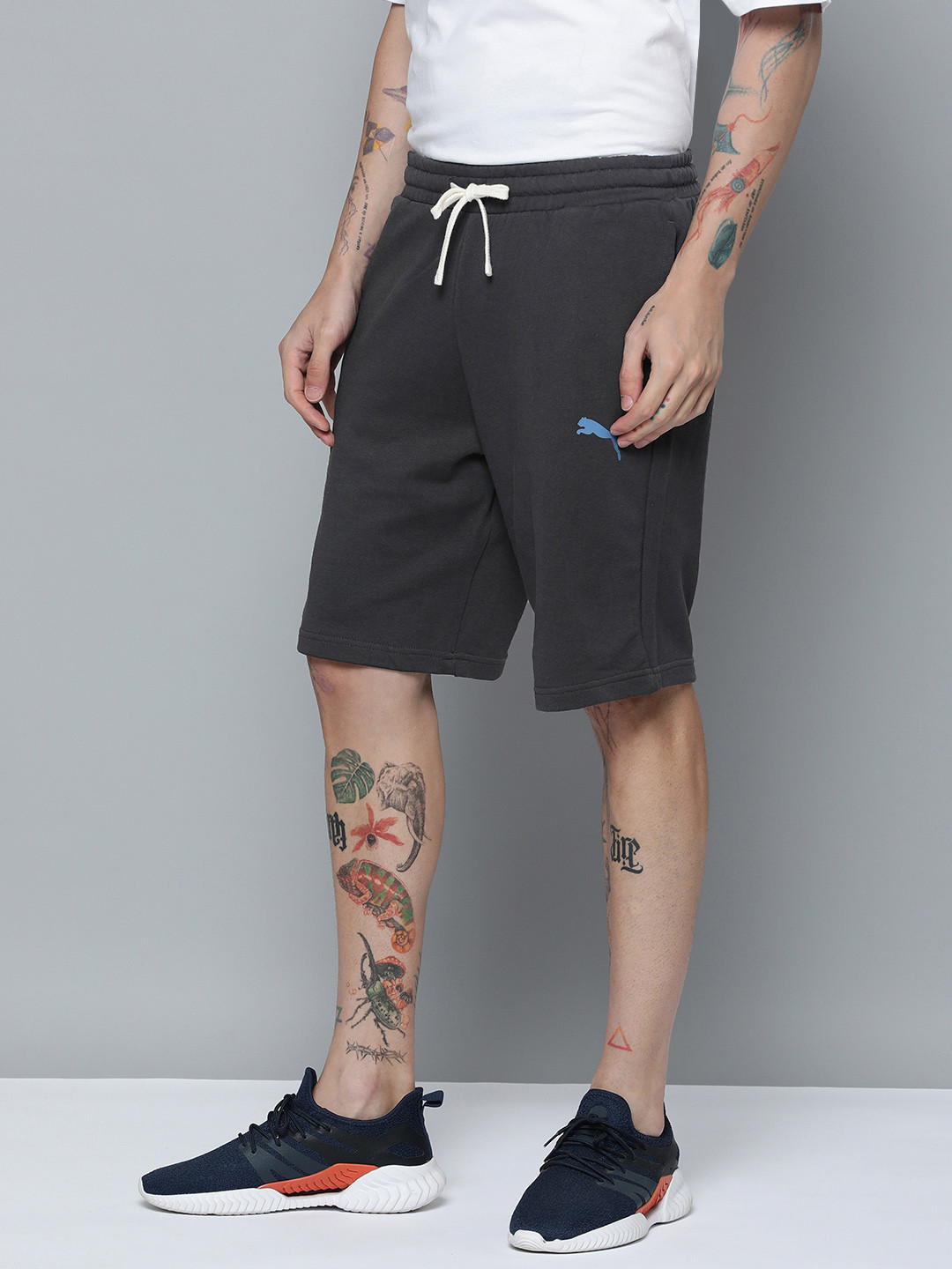 

Puma Men Mid-Rise Essential Better Pure Cotton Unisex Shorts, Charcoal