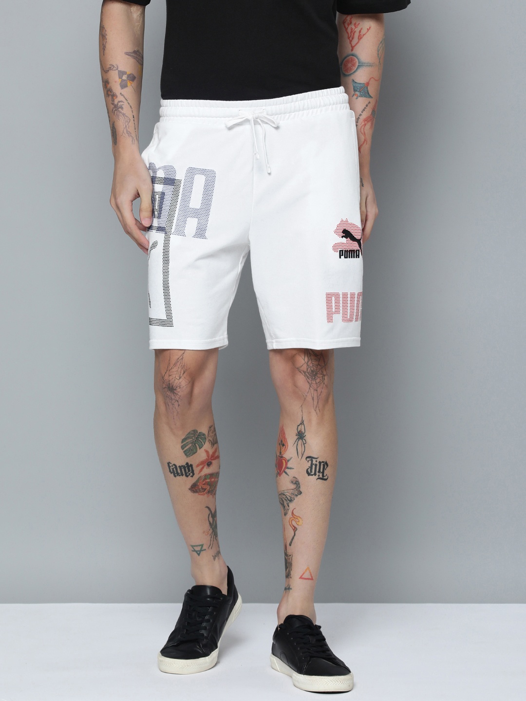 

Puma Men Graphic Printed Classics Regular fit Gen. Sport Sustainable Shorts, White
