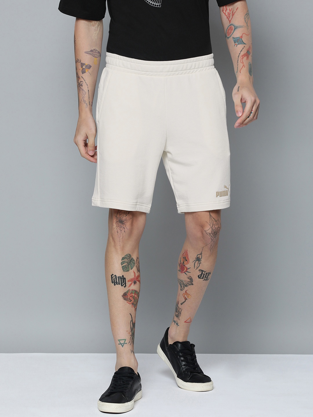 

Puma Men Solid Essential ELEVATED Pique Sport Shorts, White