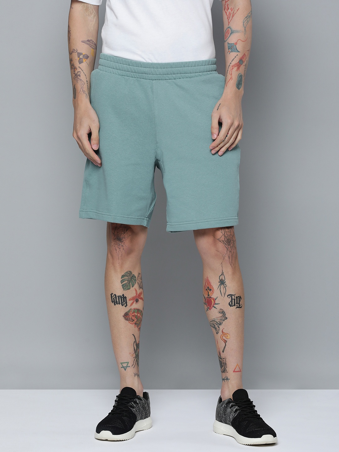 

Puma Men Mid-Rise DOWNTOWN Relaxed Fit Pure Cotton Shorts, Blue