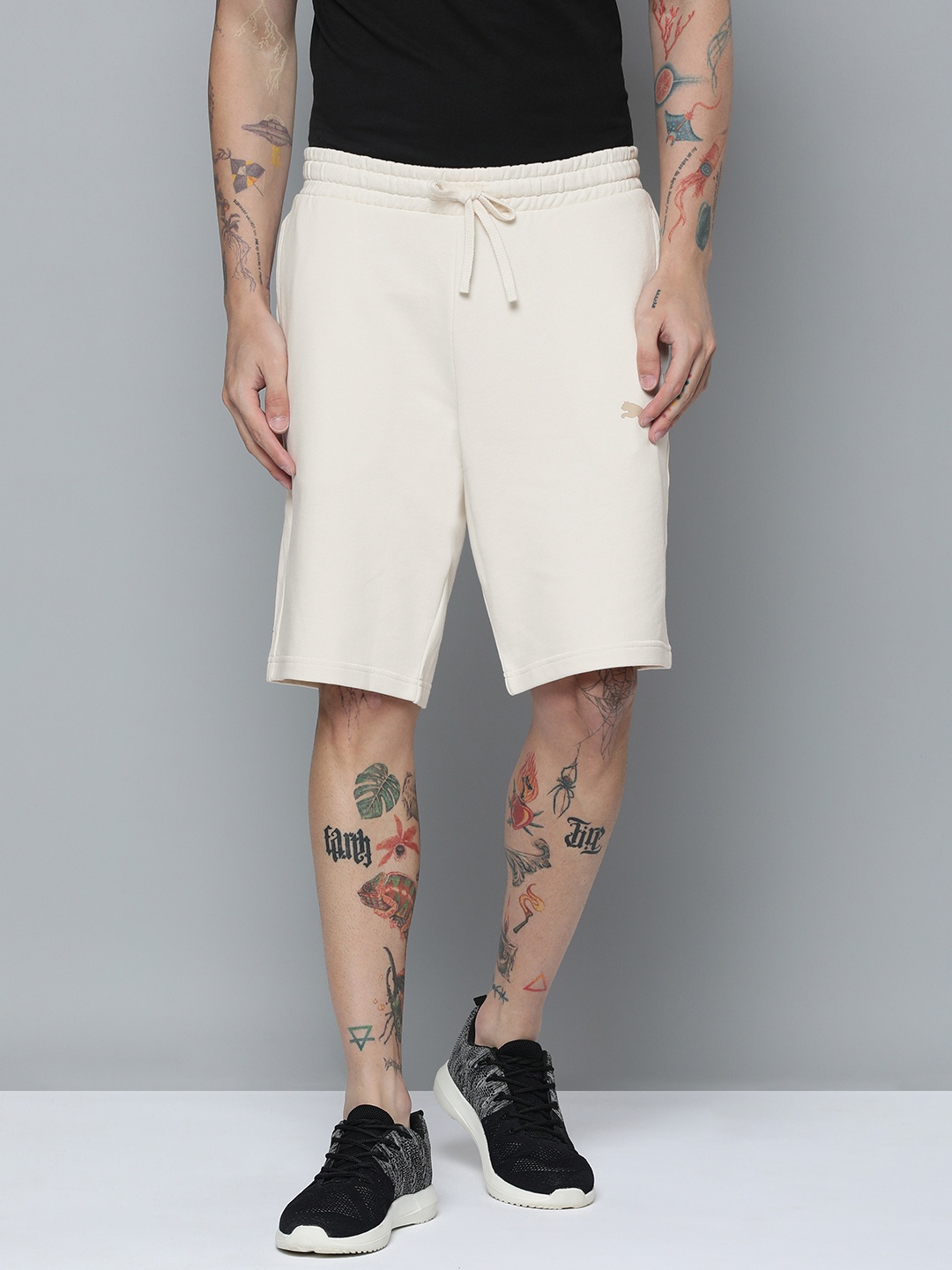 

Puma Men Mid-Rise Essential Better Pure Cotton Unisex Shorts, White