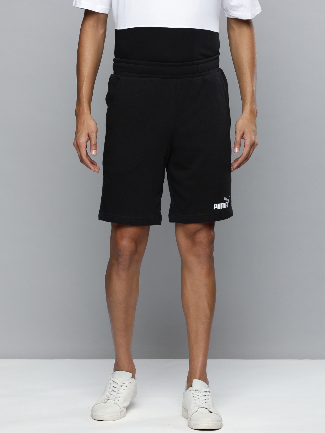 Puma Men Essentials+ Two-Tone Outdoor Sports Shorts, Black
