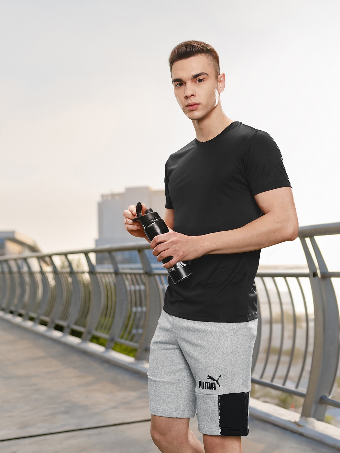 

Puma Men Essential BLOCK x TAPE Shorts, Grey