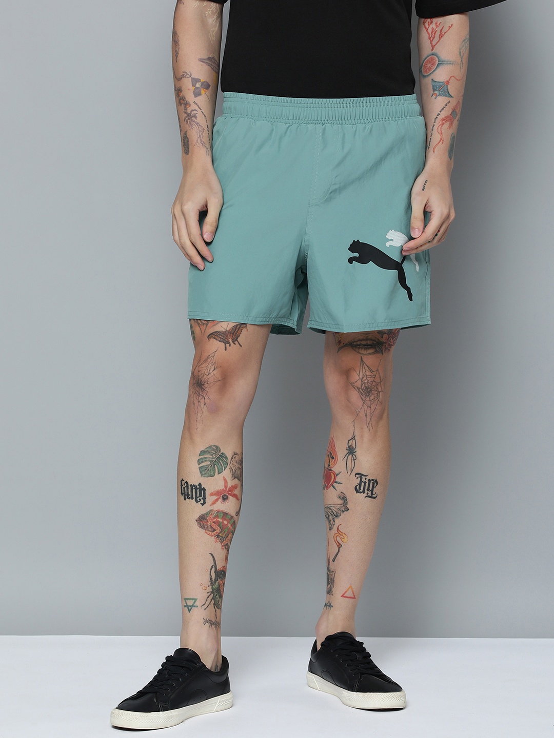 

Puma Men Essential+ LOGO POWER Woven Regular fit Sport Shorts, Sea green