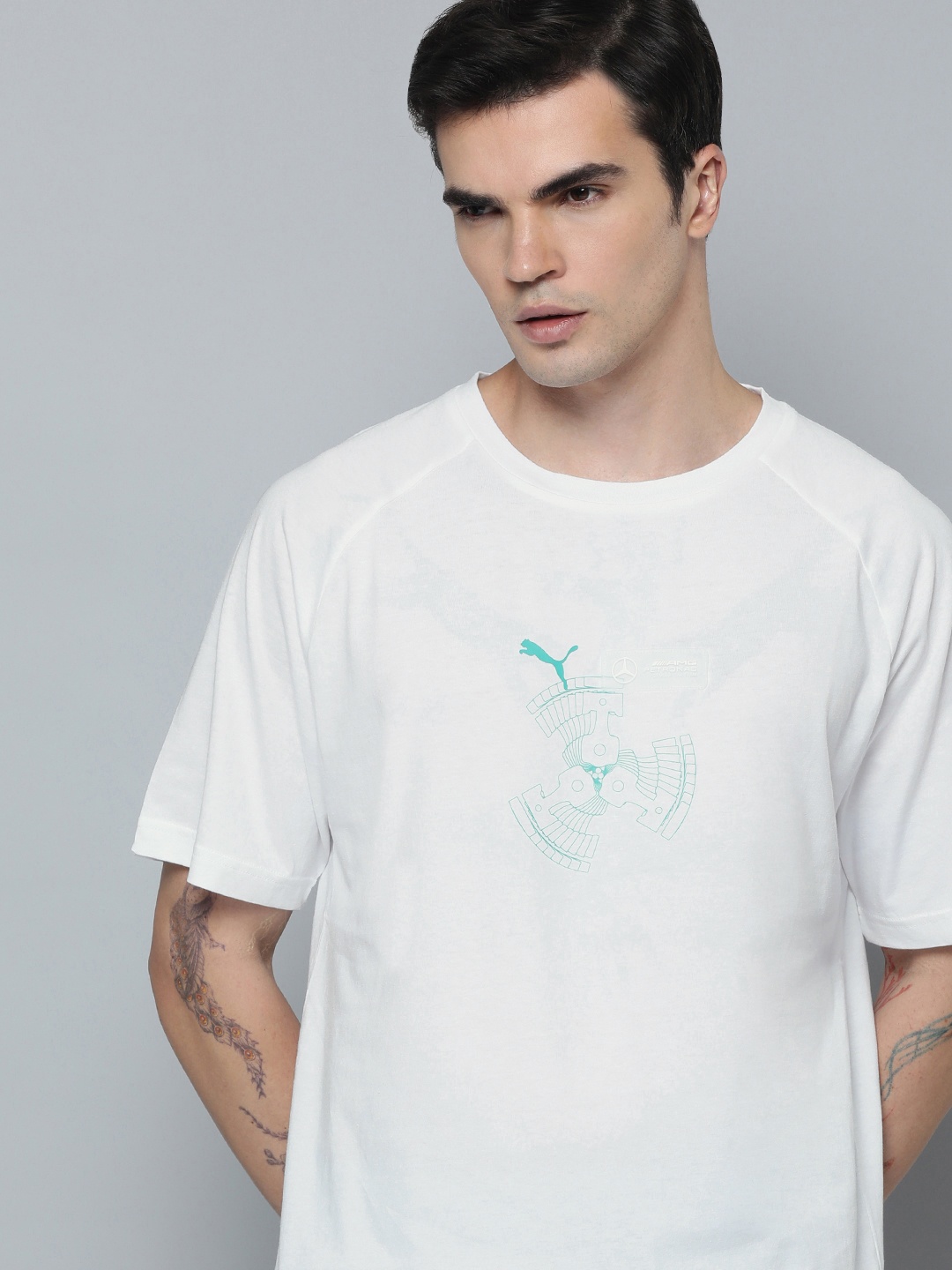 

PUMA Motorsport Brand Logo Printed Mercedes AMG Petronas Pure Cotton T-shirt, White