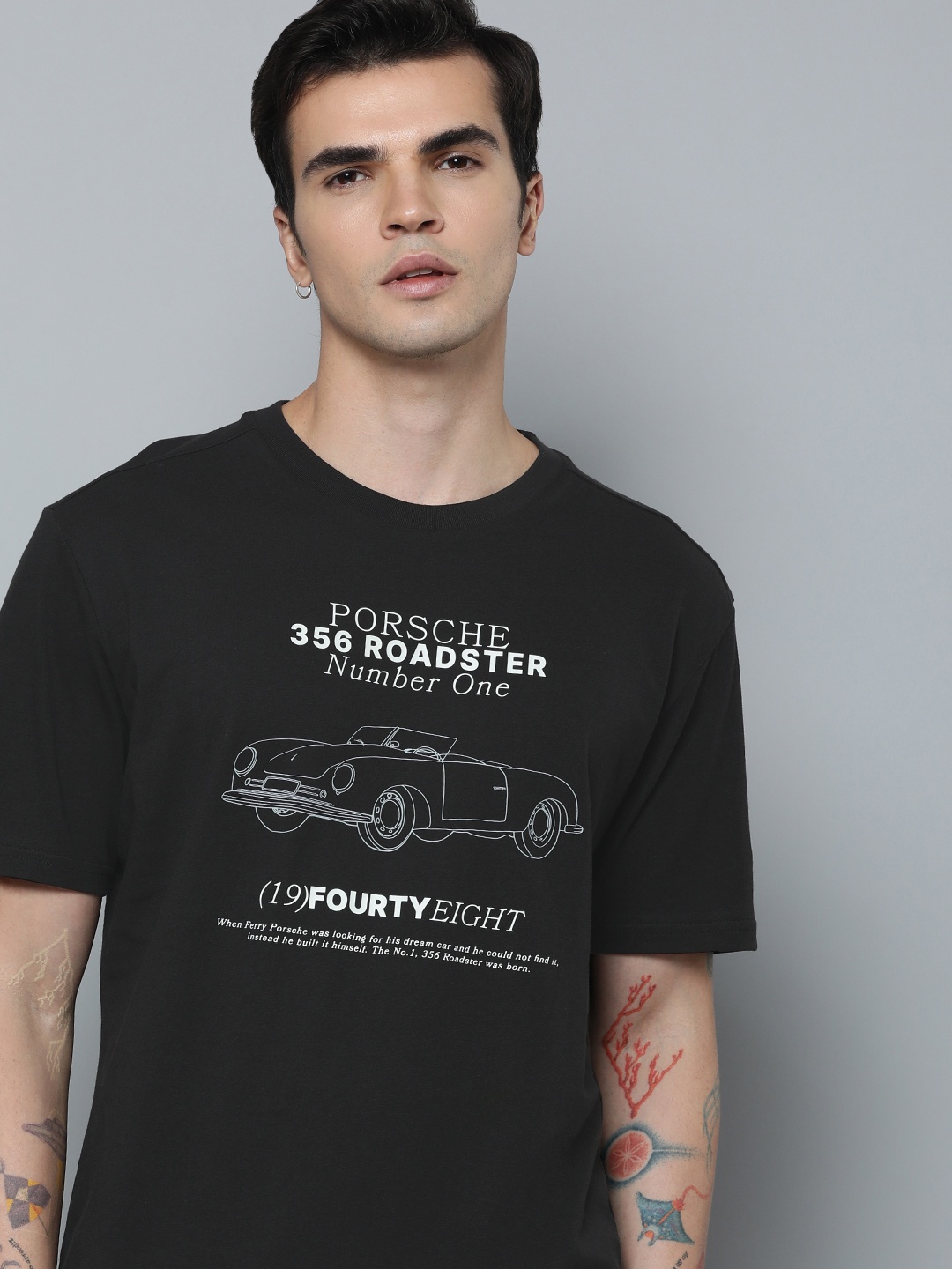 

PUMA Motorsport Porsche Legacy Statement Graphic Print Knitted Relaxed Fit Cotton T-shirt, Black