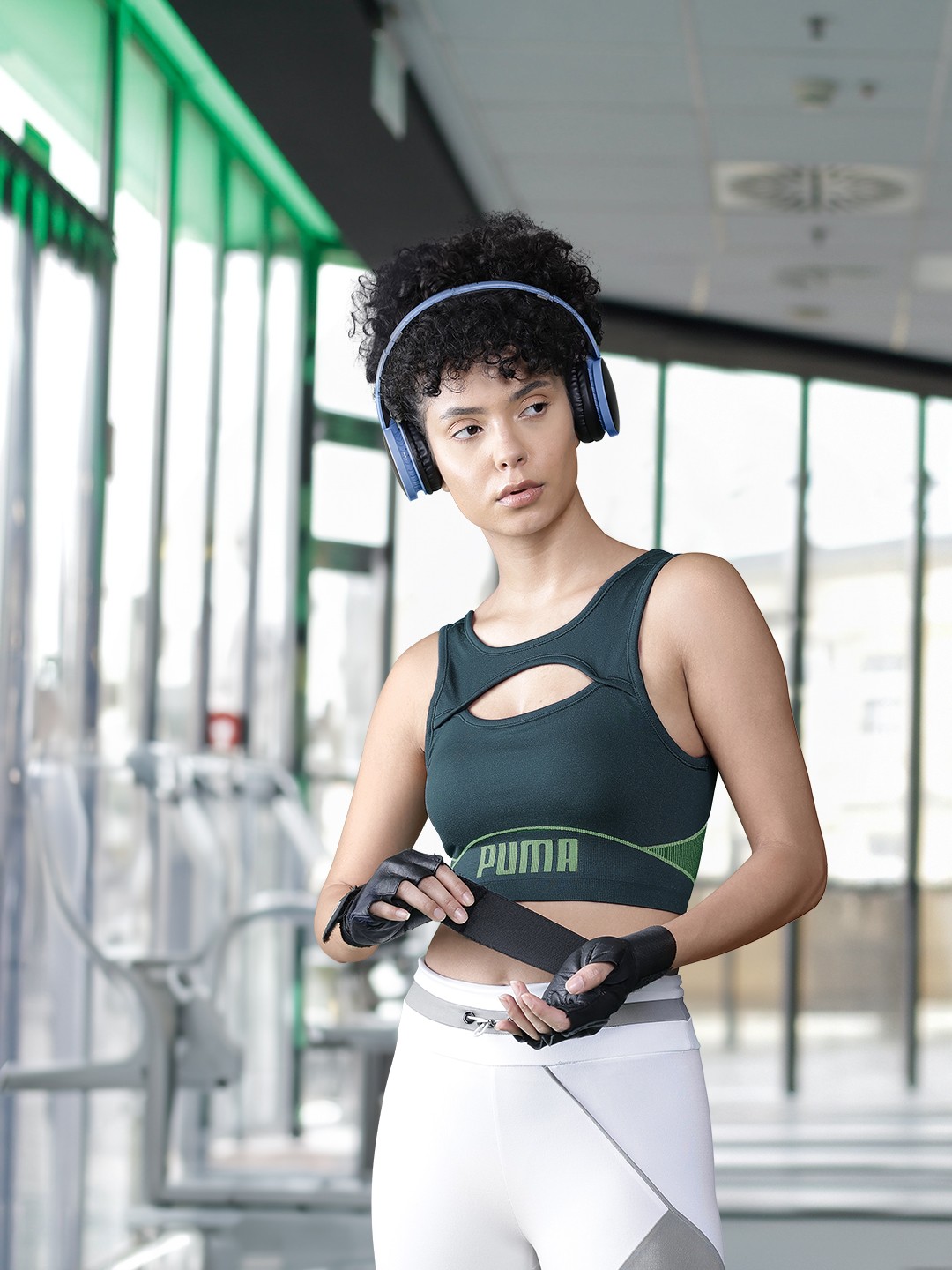 

Puma Formknit Seamless Full Coverage Dry Cell Lightly Padded Training Sports Bra 52309916, Teal