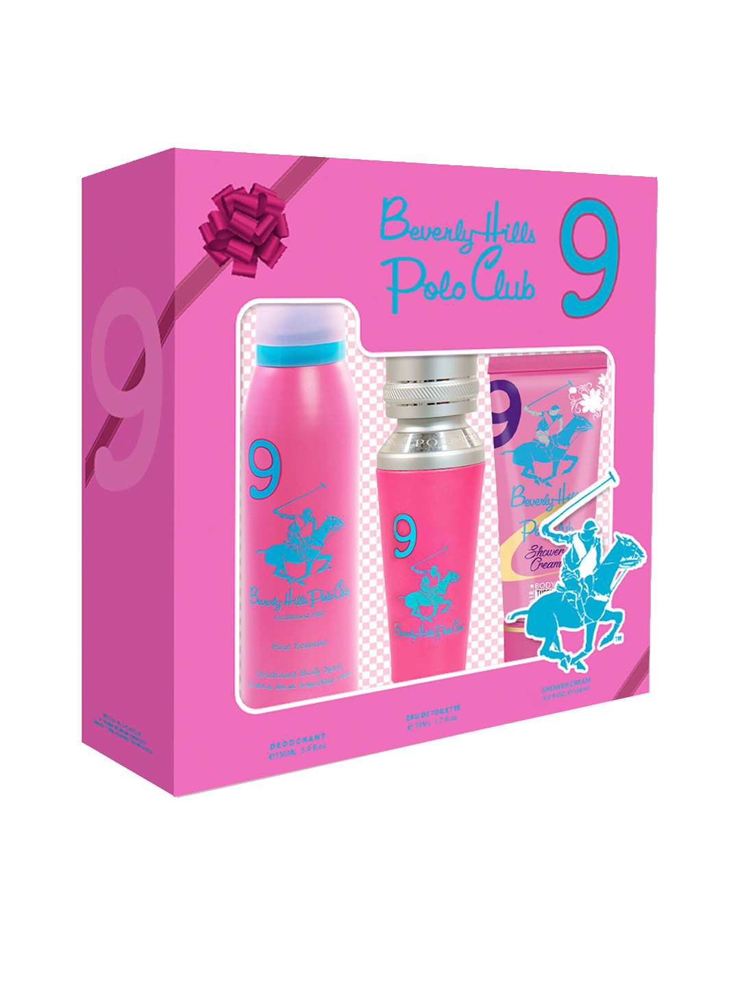 

Beverly Hills Polo Club Women Gift Set No.9 - EDP 50ml+Deodorant 150ml+ Shower Cream 150ml, Transparent
