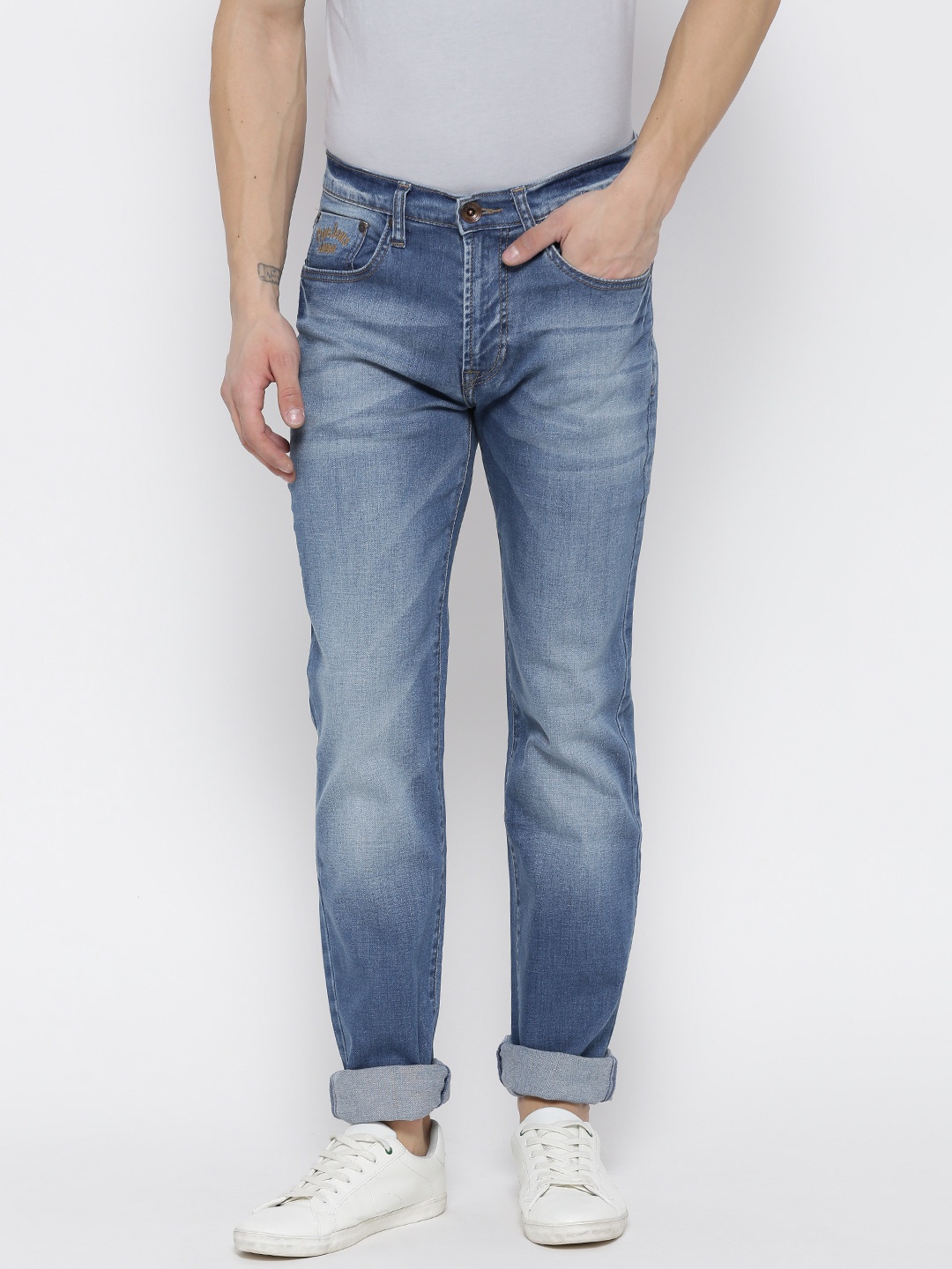 

Pepe Jeans Men Blue Holborne Tapered Fit Low-Rise Clean Look Stretchable Jeans