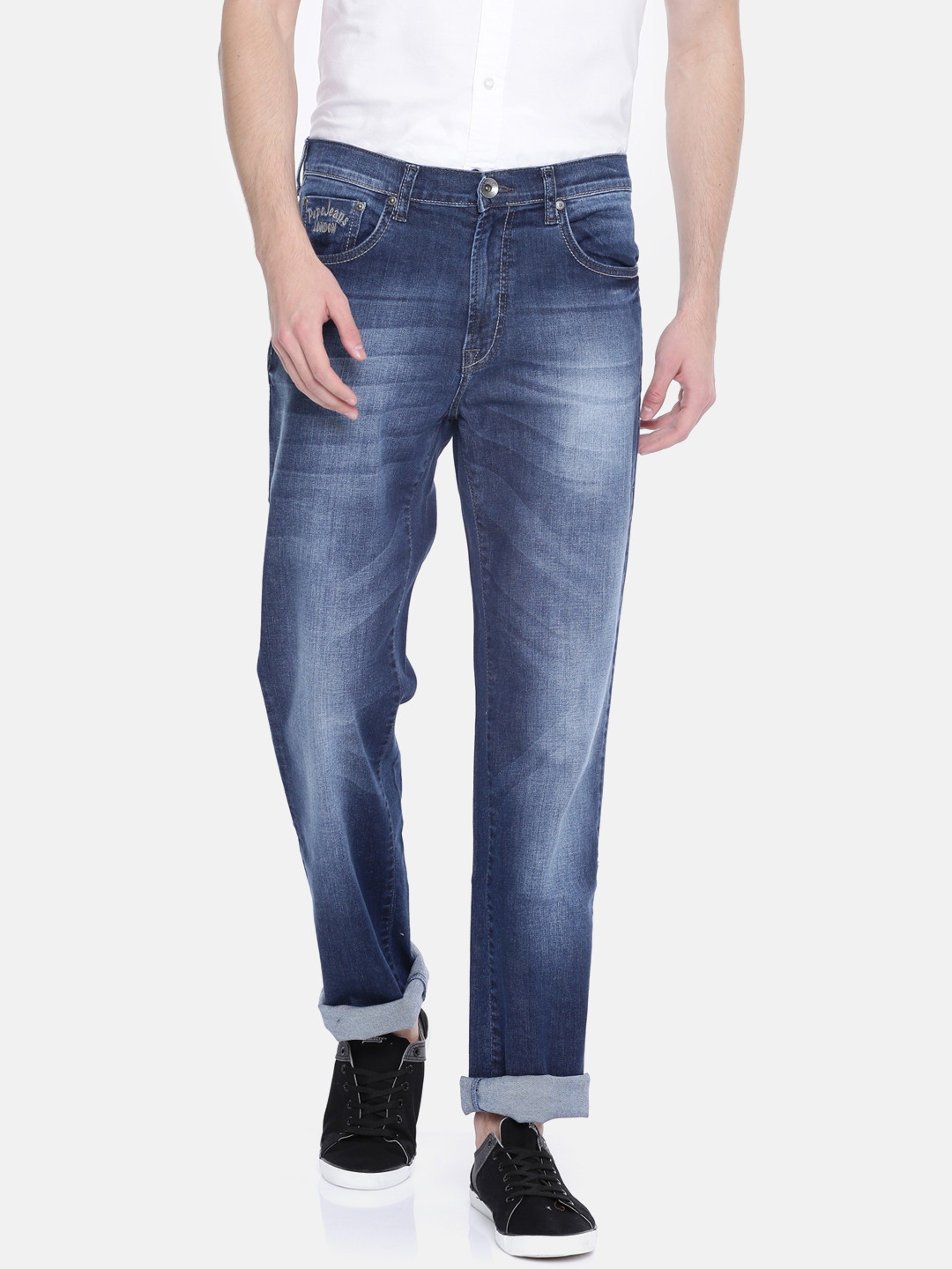

Pepe Jeans Men Blue Regular Fit Low-Rise Clean Look Stretchable Jeans