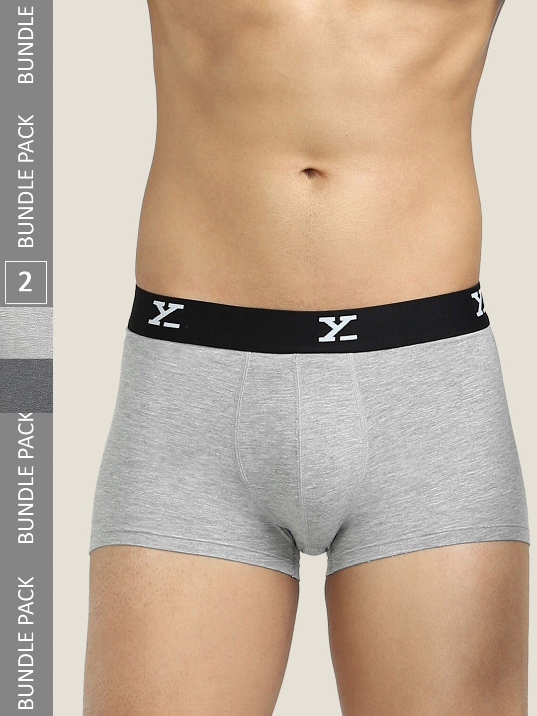 

XYXX Men Pack Of 2 Mid-Rise Sweat WickingTrunks, Grey