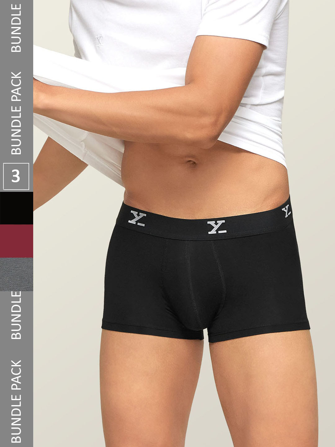 

XYXX Men Pack Of 3 Mid-Rise Sweat WickingTrunks, Red