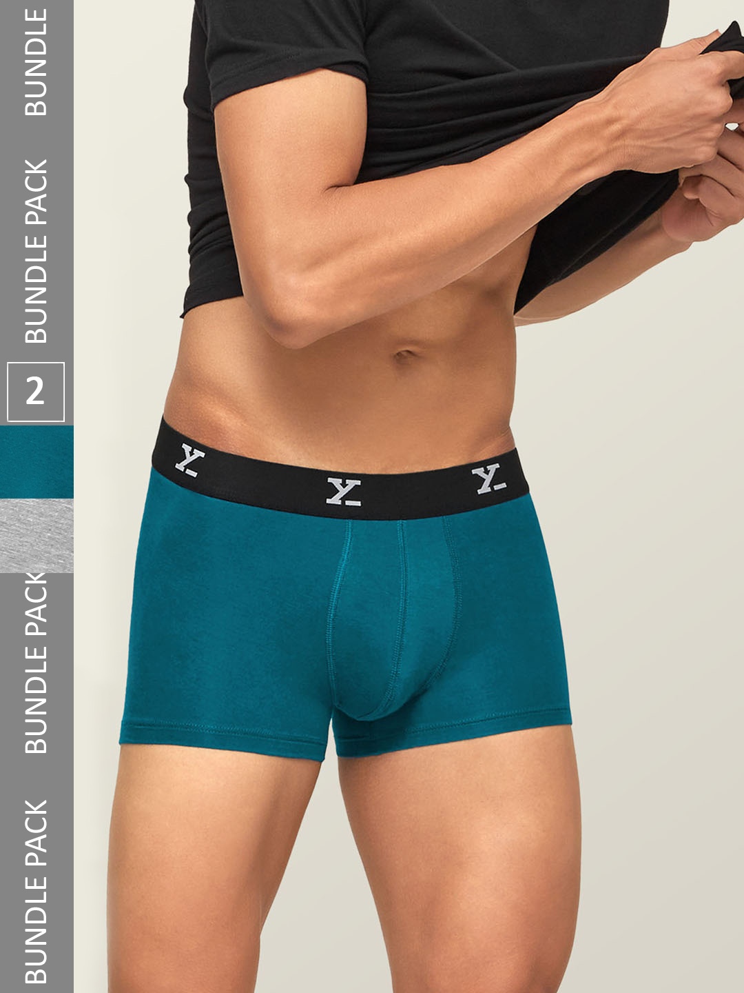 

XYXX Men Pack Of 2 ACE Intelisoft Lightweight Modal Trunks, Teal