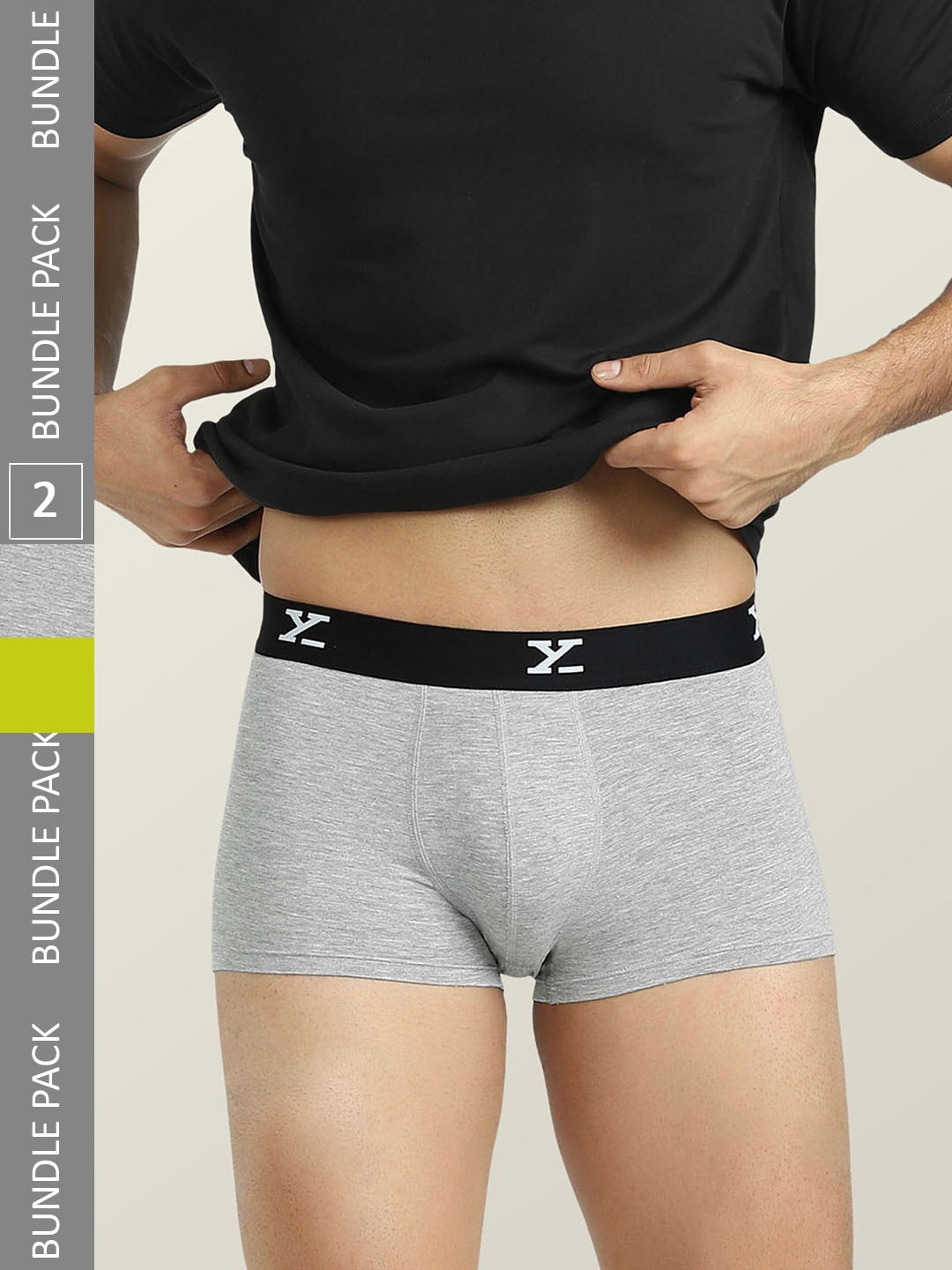 

XYXX Men Pack Of 2 Mid-Rise Sweat WickingTrunks, Green