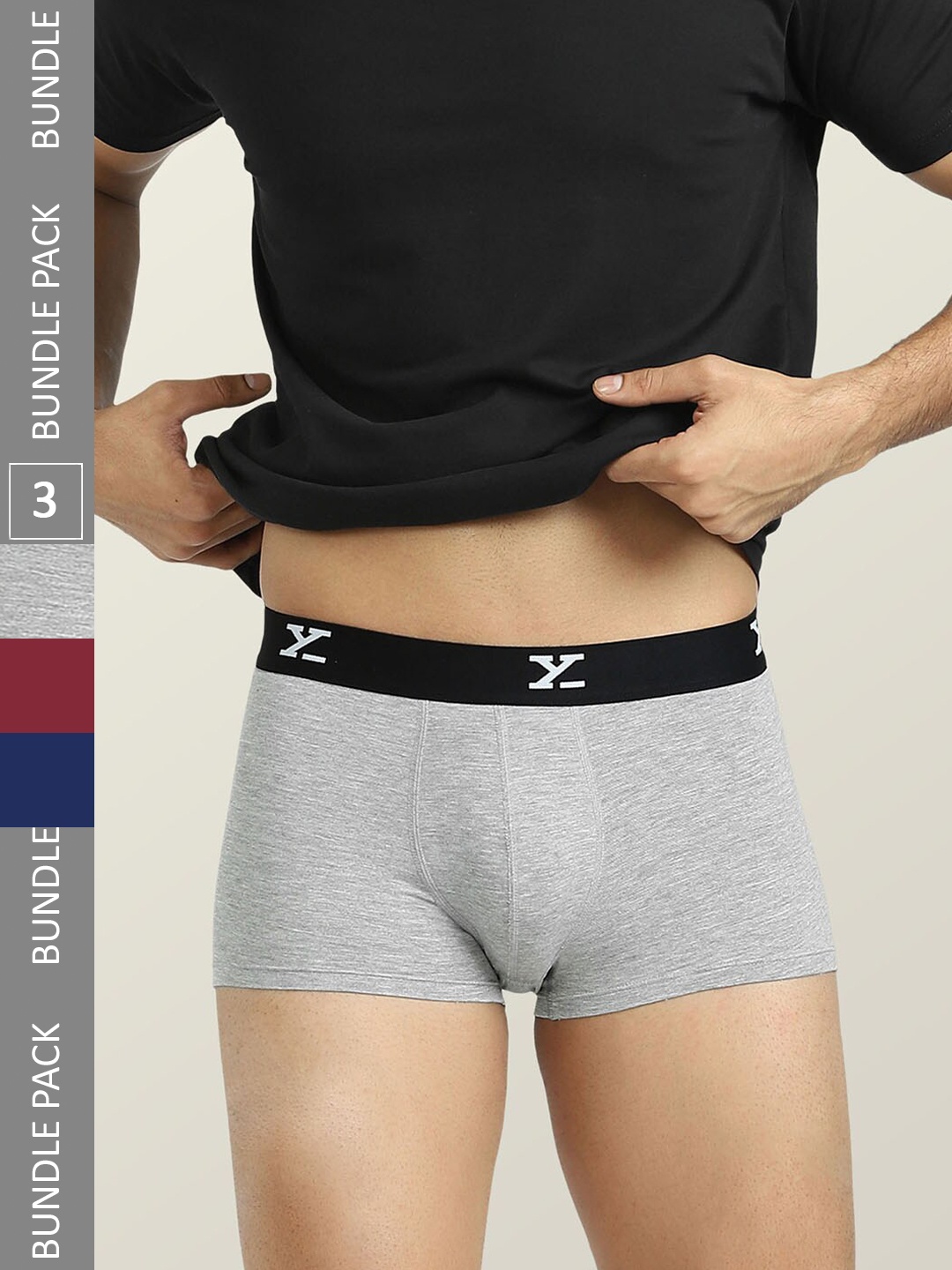 

XYXX Men Pack Of 3 Mid-Rise Sweat WickingTrunks, Red