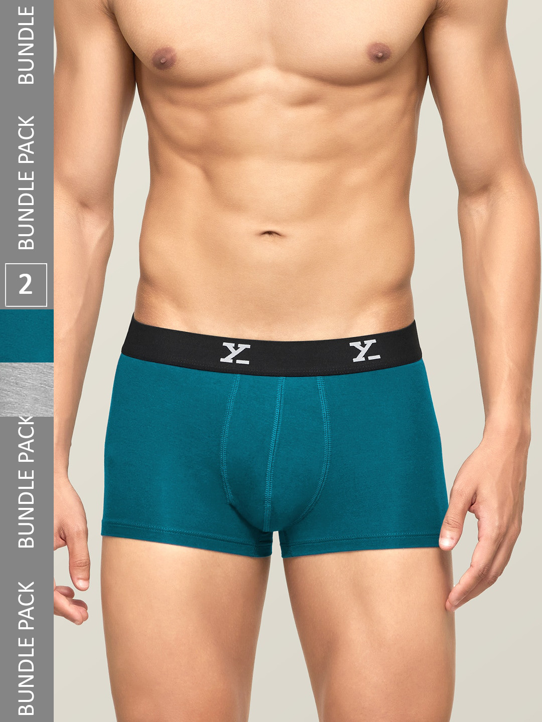 

XYXX Men Pack Of 2 Mid-Rise Sweat WickingTrunks, Blue