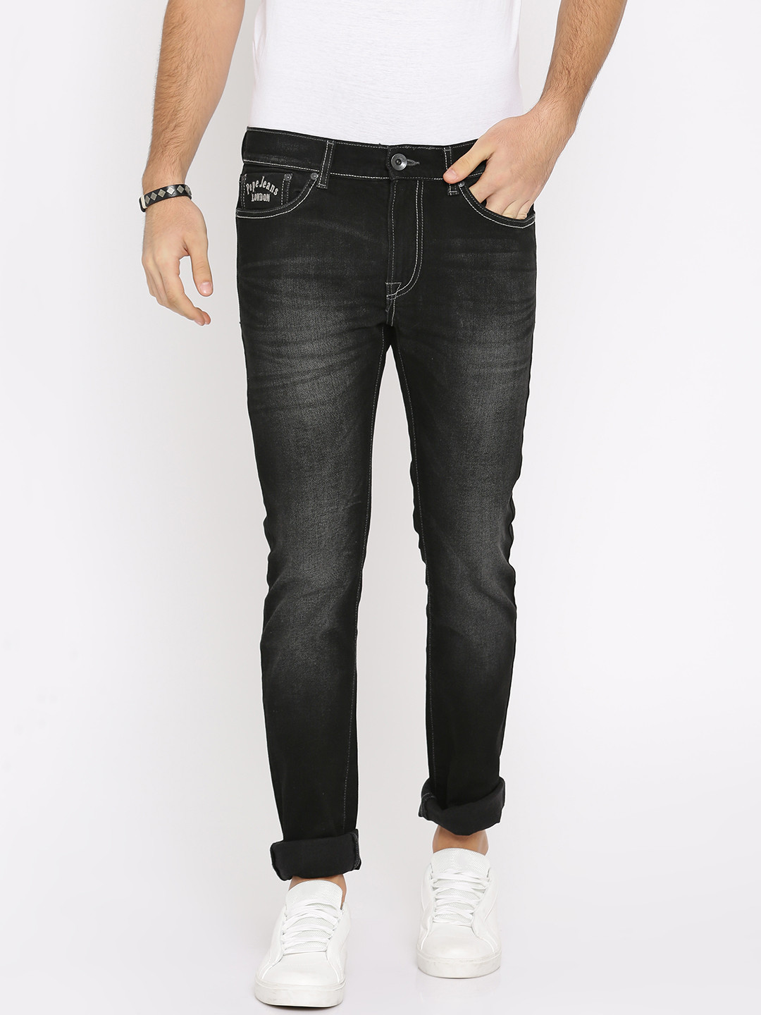 

Pepe Jeans Men Black Vapour Slim Fit Low-Rise Clean Look Stretchable Jeans