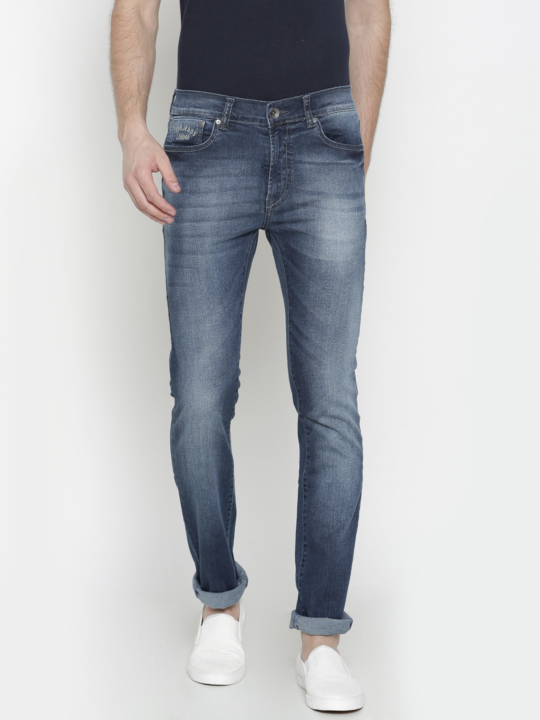 

Pepe Jeans Men Blue Soho Fit Low-Rise Clean Look Stretchable Jeans