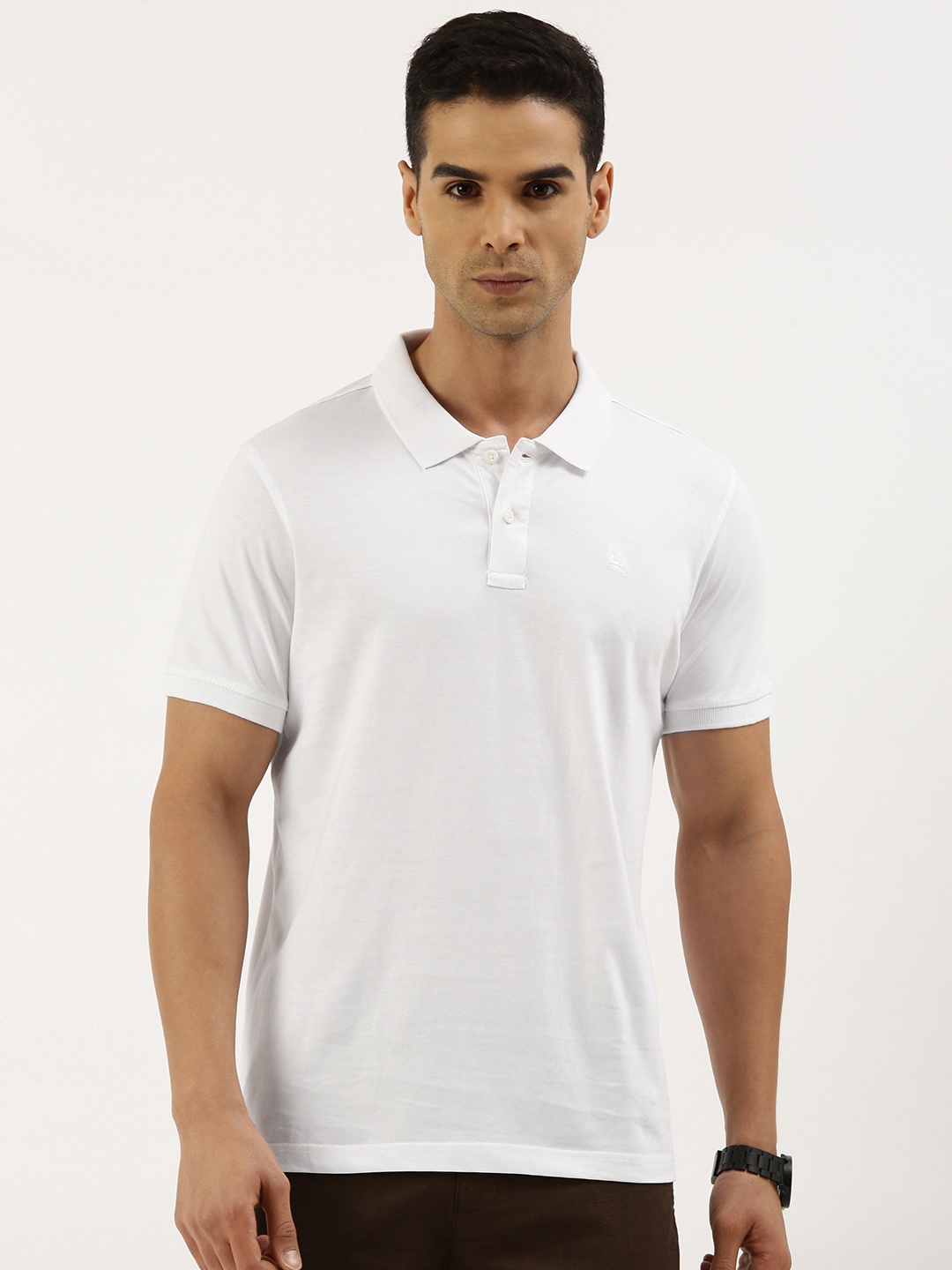 

Parx Polo Collar Pure Cotton T-shirt, White