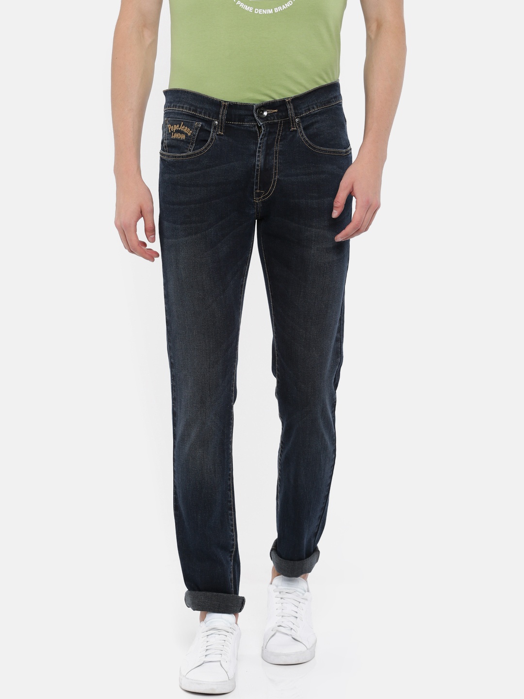 

Pepe Jeans Men Blue Vapour Slim Fit Low-Rise Clean Look Stretchable Jeans