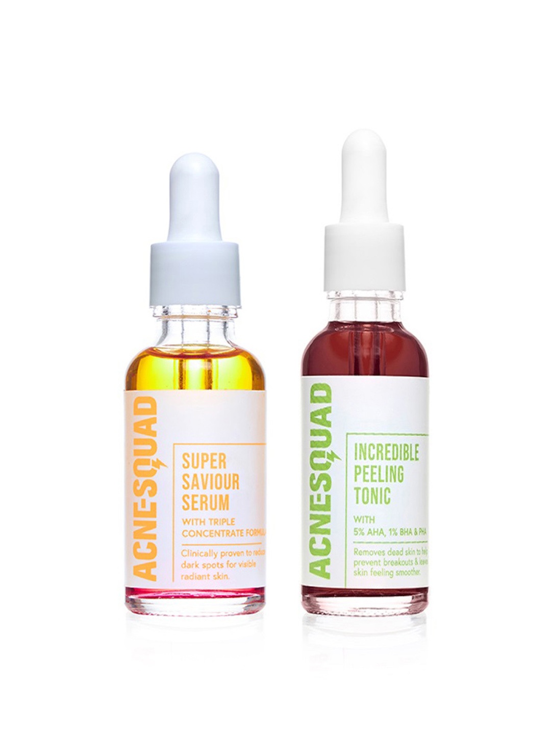 

Acne Squad Super Saviour Face Serum 30ml & Incredible Peeling Tonic 30ml, Orange
