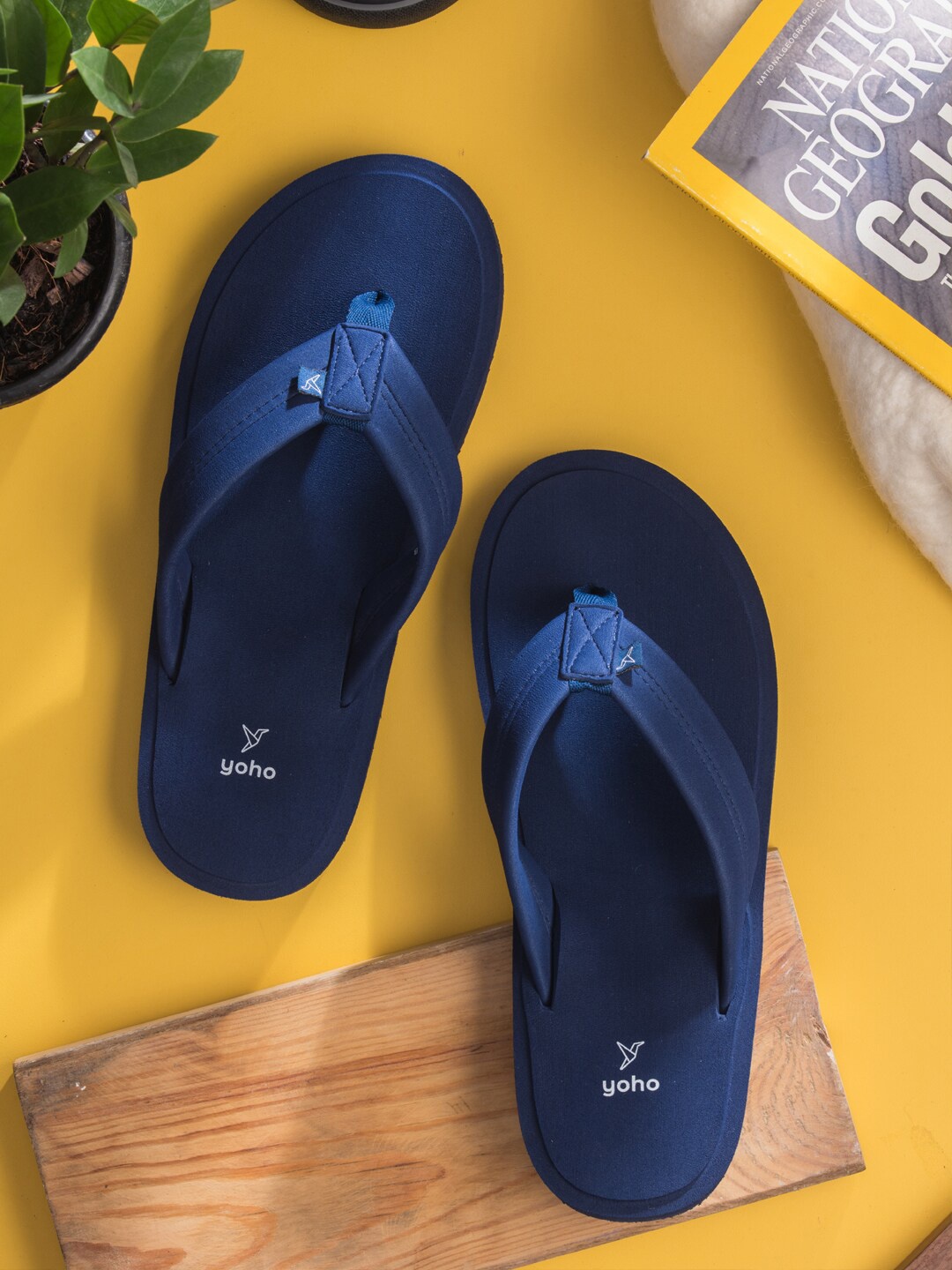 yoho Women Orthopedic & Anti Skid Comfortable Thong Flip-Flops, Navy blue