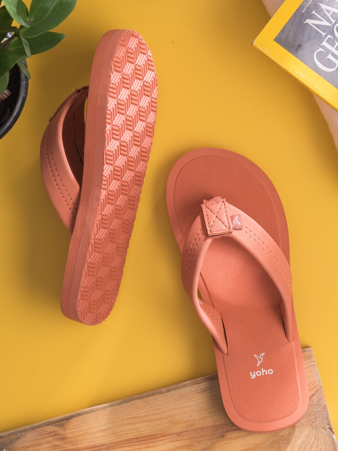 

yoho Women Comfortable Flip Flop Slipper, Coral
