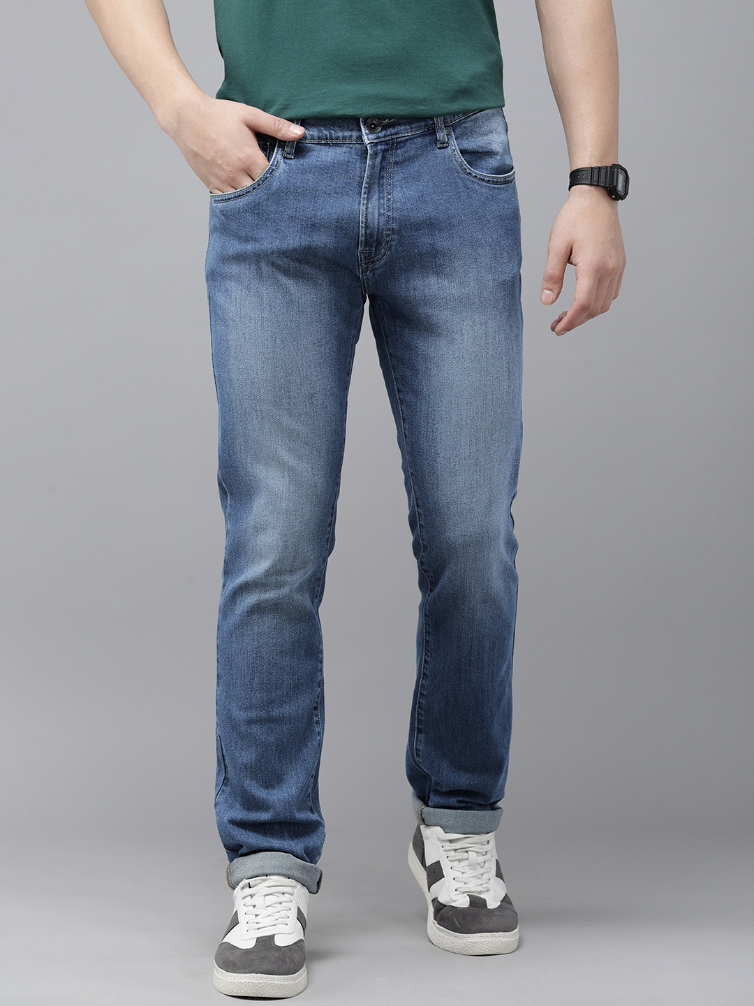 

Pepe Jeans Men Vapour Slim Fit Low-Rise Heavy Fade Stretchable Jeans, Blue