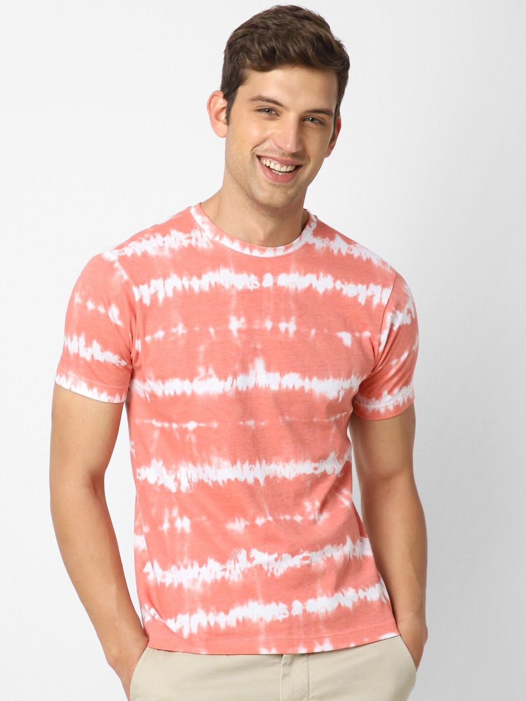 

VASTRADO Tie & Dyed Casual T-shirt, Pink