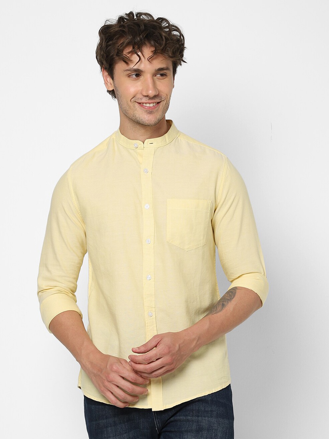 

VASTRADO Men Yellow Opaque Casual Shirt