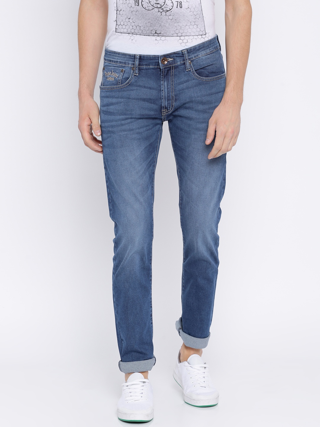 

Pepe Jeans Men Blue Slim Fit Low-Rise Clean Look Stretchable Jeans