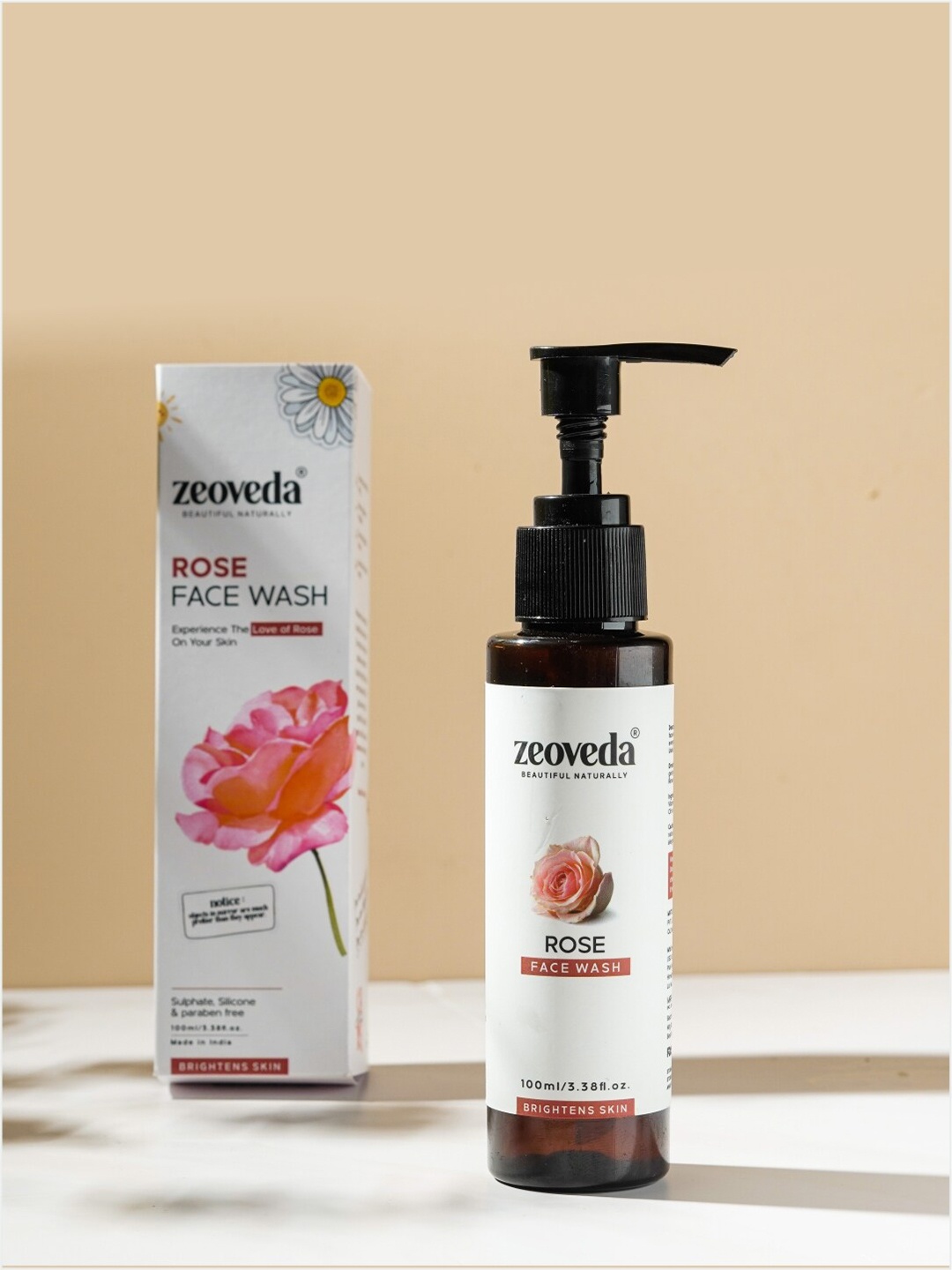 

Zeoveda Rose Face Wash with Jojoba Oil & Citric Acid To Brighten Skin - 100ml, White