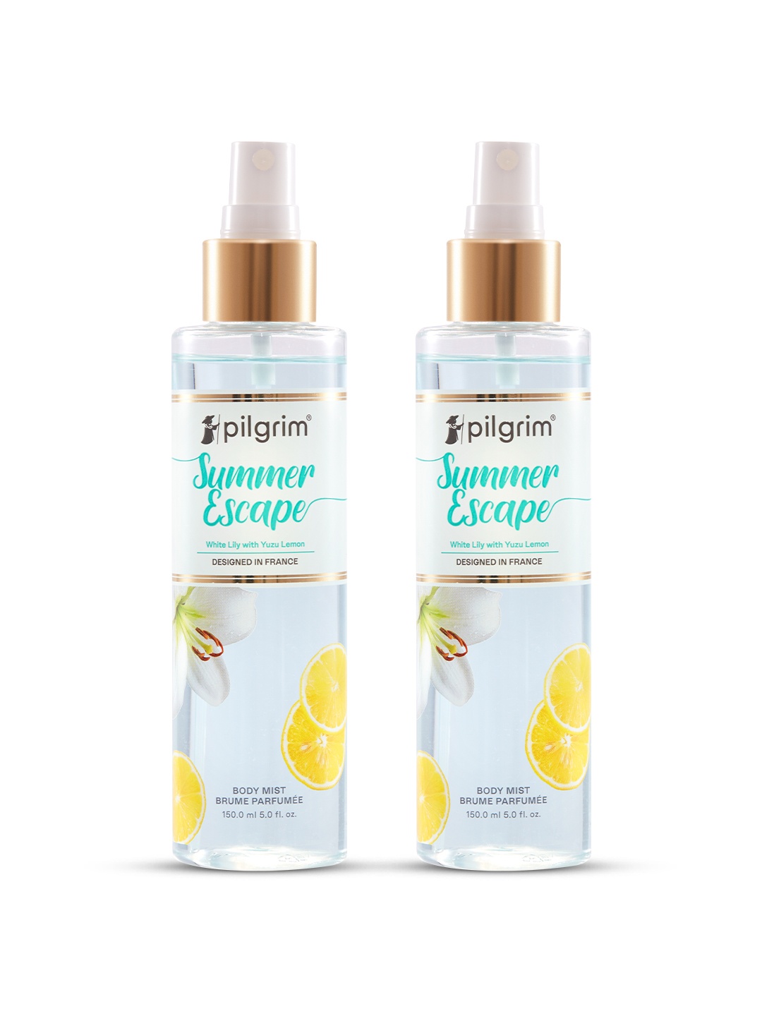 

Pilgrim Set Of 2 Summer Escape Long Lasting Fragrance Body Mist-150ml Each, Blue