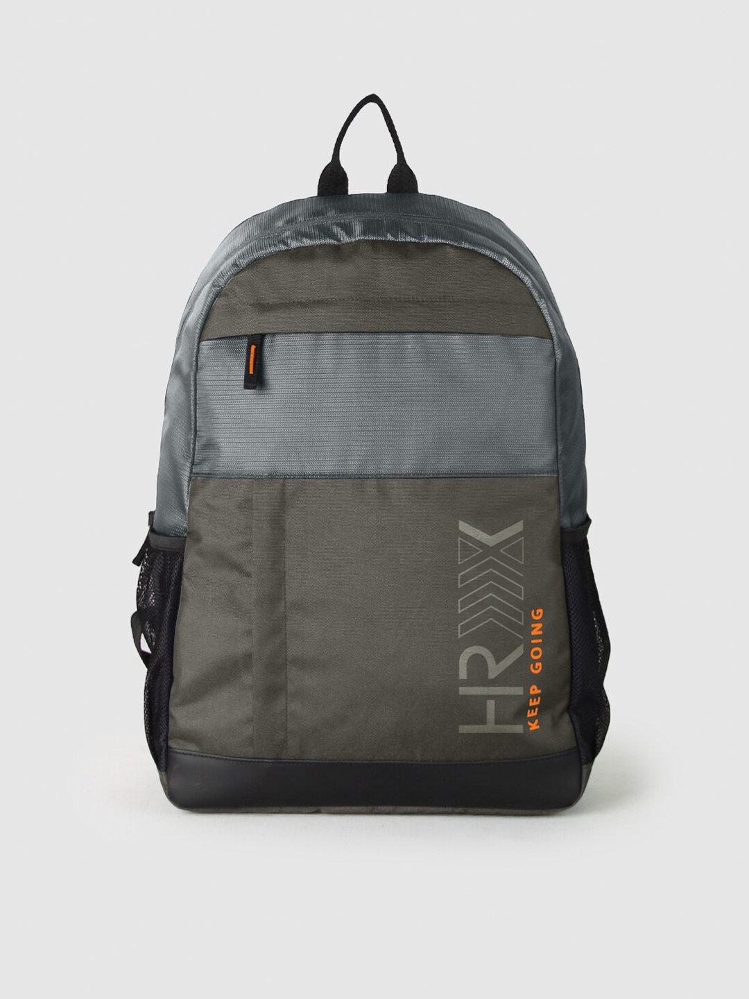 HRX by Hrithik Roshan Typography Printed Backpack, Grey