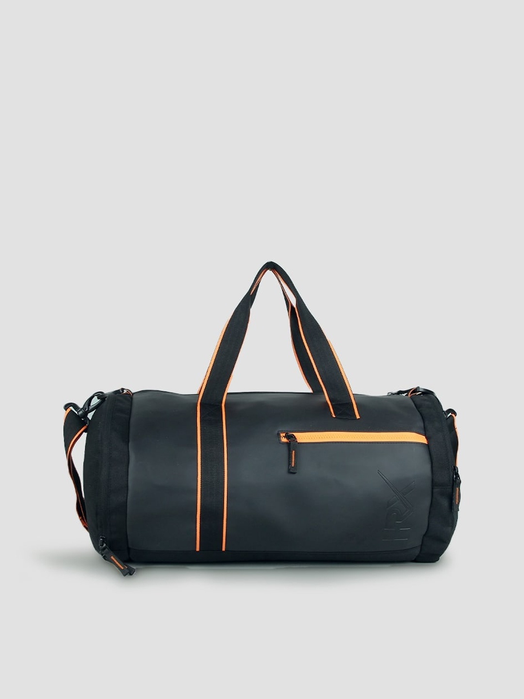 HRX by Hrithik Roshan Black Brand Logo Print Duffel Bag