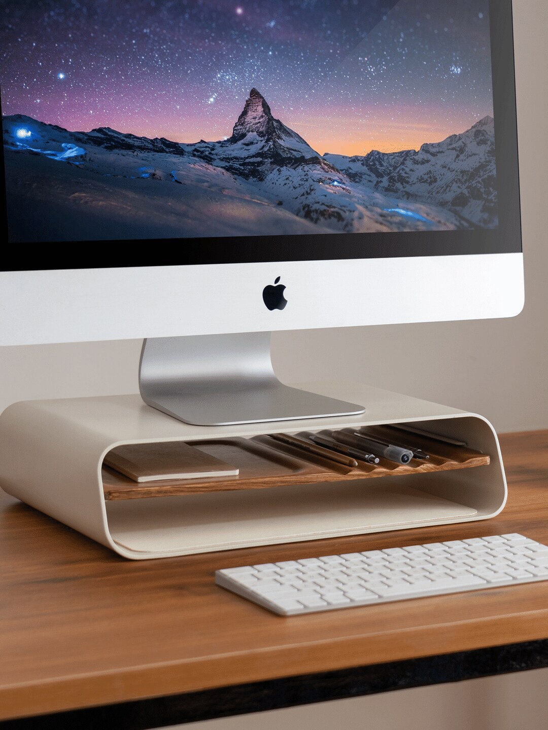 DailyObjects Mesa Beige Monitor Stand