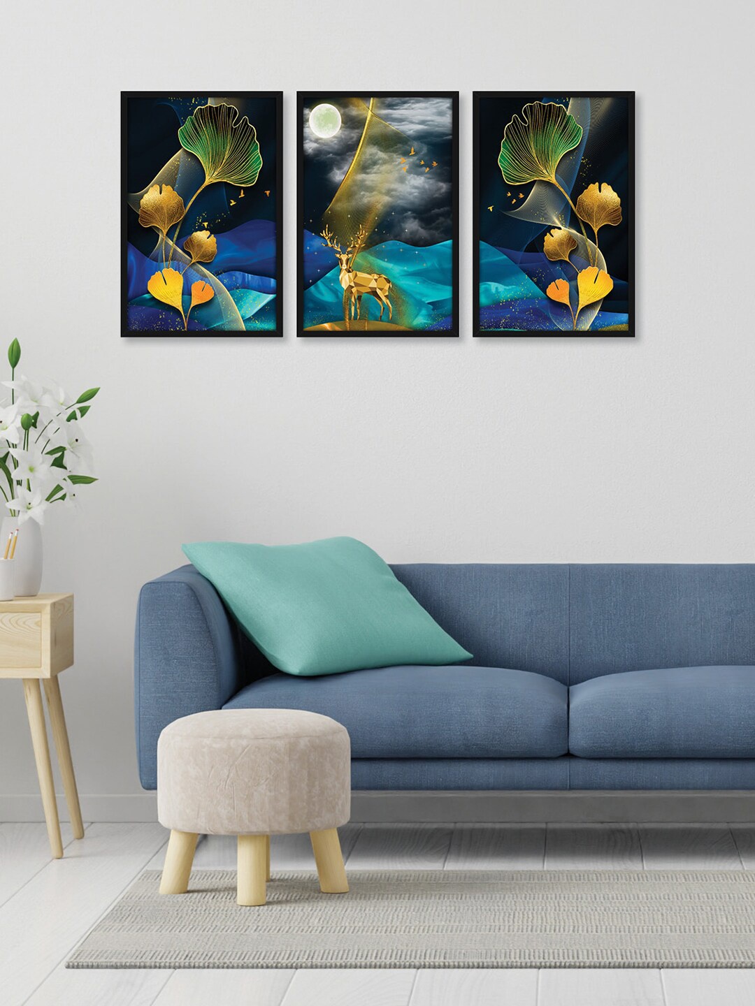 

RANDOM Black & Yellow 3 Pieces Framed Wall Arts
