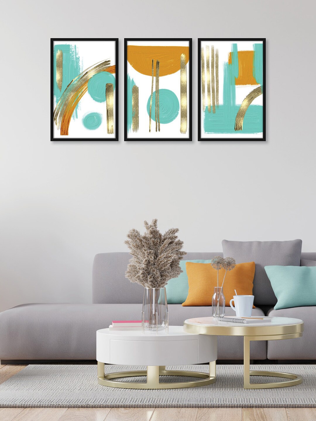

RANDOM White 3 Pieces Framed Attractive Wall Art Paintings
