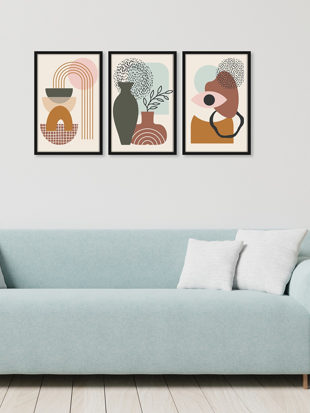 

RANDOM Beige & Brown 3 Pieces Framed Object View Wall Art Paintings