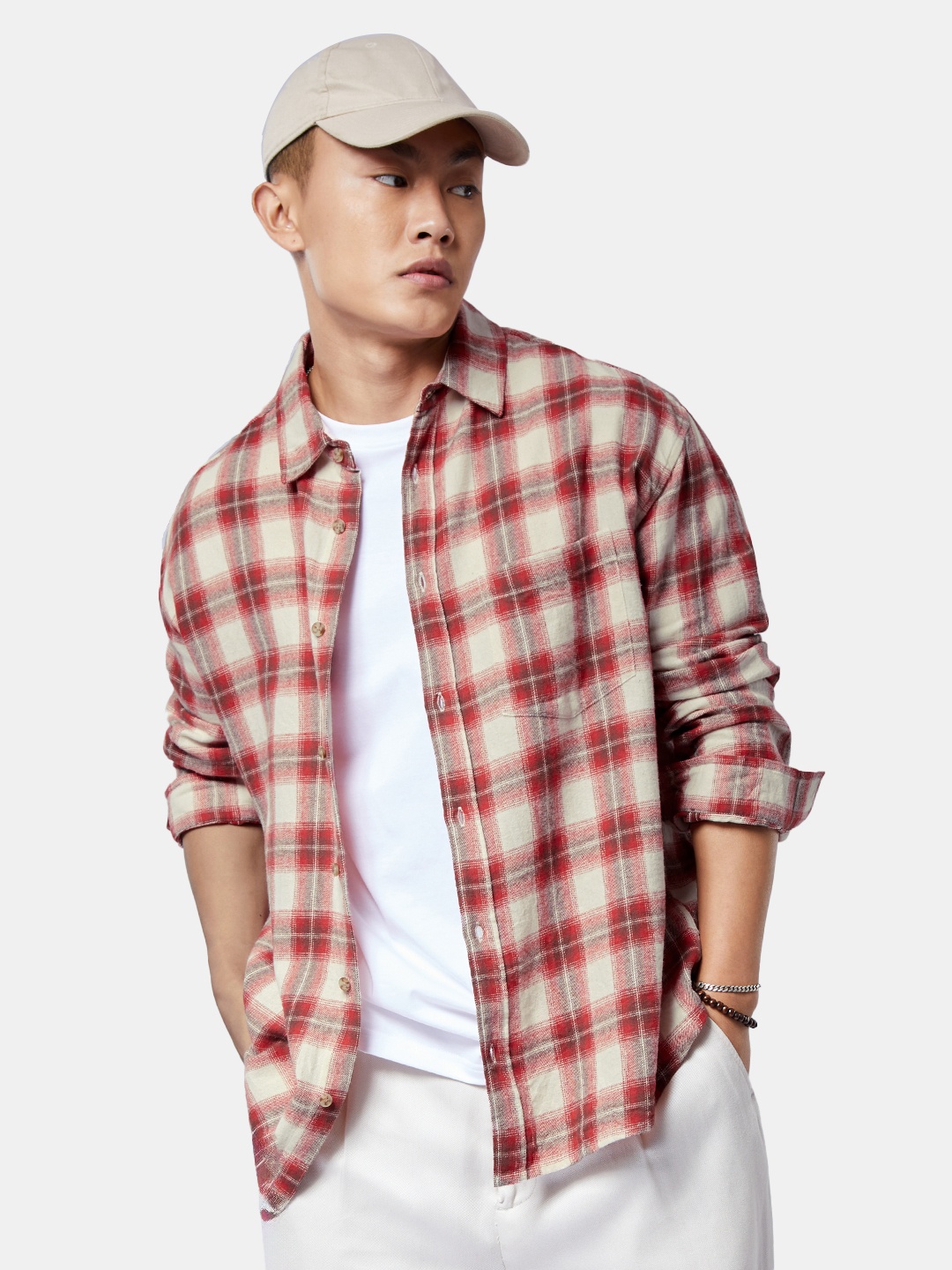 

The Souled Store Relaxed Tartan Checked Pure Cotton Casual Shirt, Multi