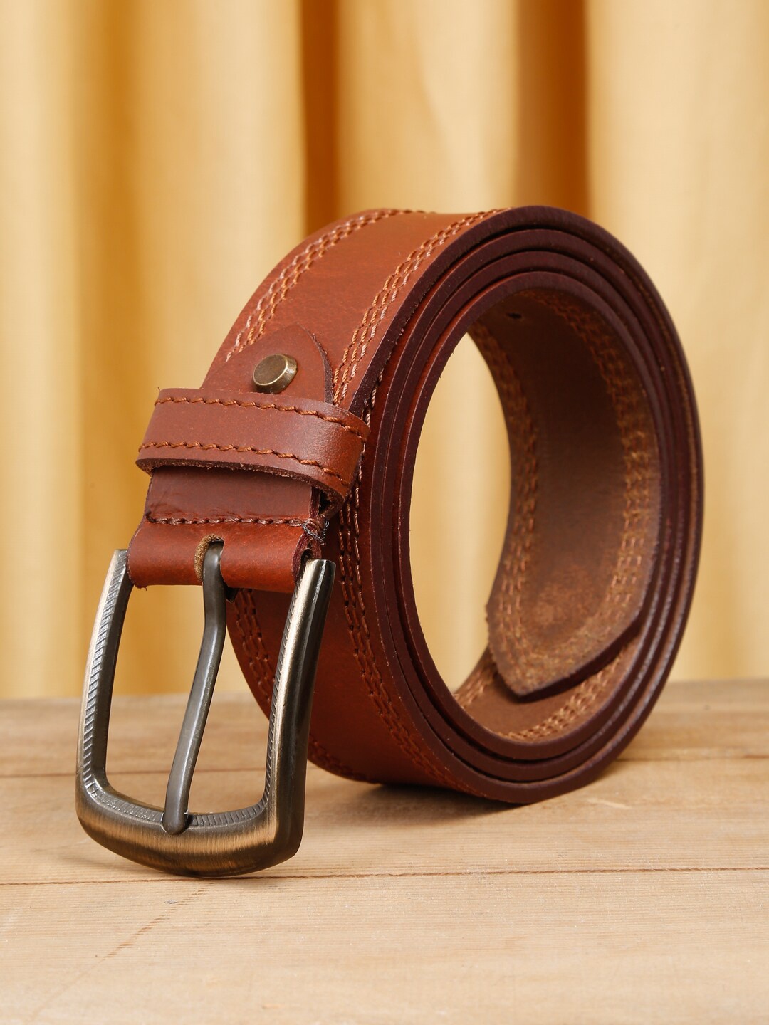 

Teakwood Leathers Men Leather Belt, Tan
