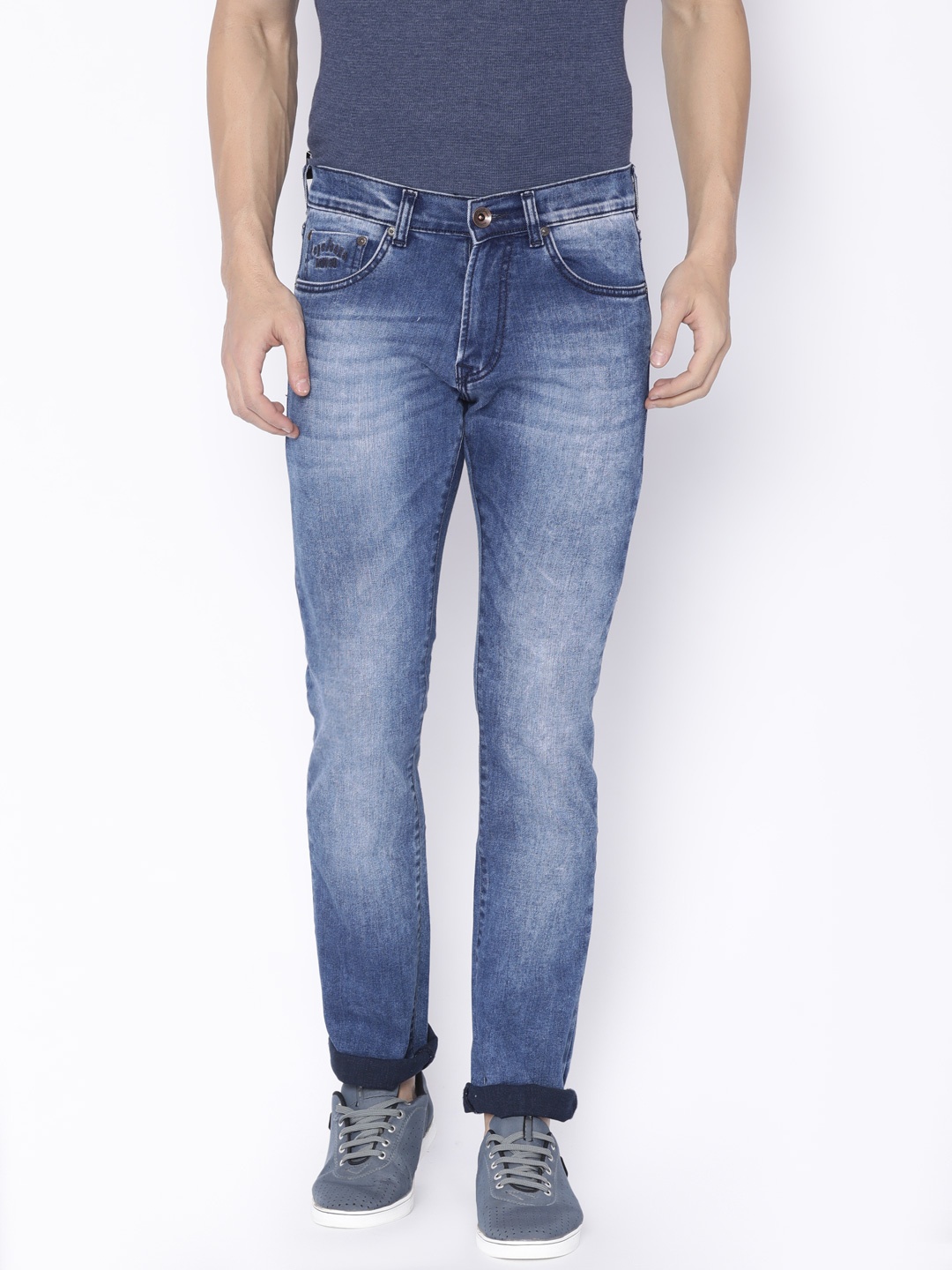 

Pepe Jeans Men Blue Vapour Slim Fit Low-Rise Clean Look Stretchable Jeans