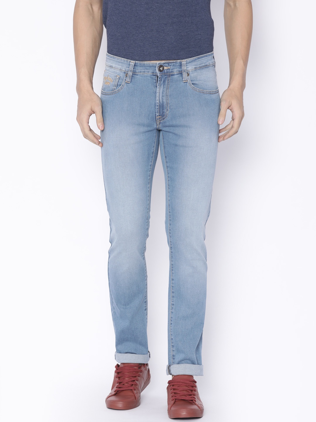 

Pepe Jeans Men Blue Vapour Slim Fit Low-Rise Clean Look Stretchable Jeans