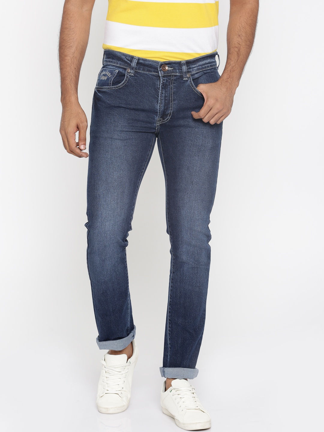 

Pepe Jeans Men Blue Vapour Slim Fit Low-Rise Clean Look Stretchable Jeans