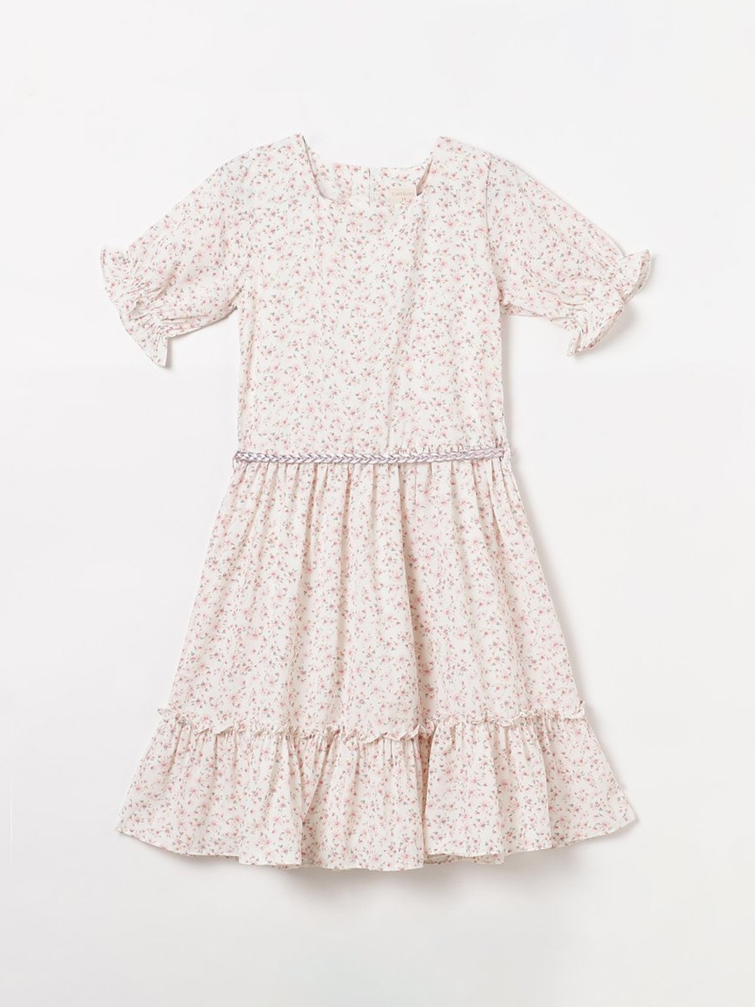 

Tiny Girl Girls Floral Print Fit and Flare Dress, Off white