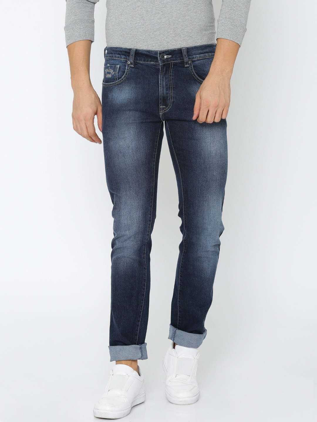 

Pepe Jeans Men Blue Vapour Slim Fit Low-Rise Clean Look Stretchable Jeans