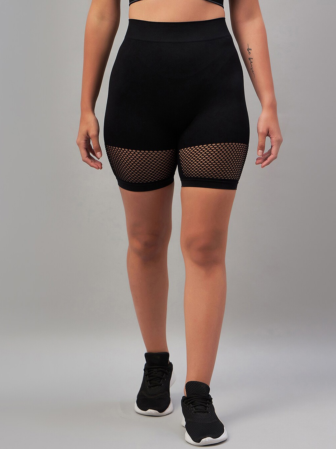 

C9 AIRWEAR Women High-Rise Cycling Sports Shorts, Black